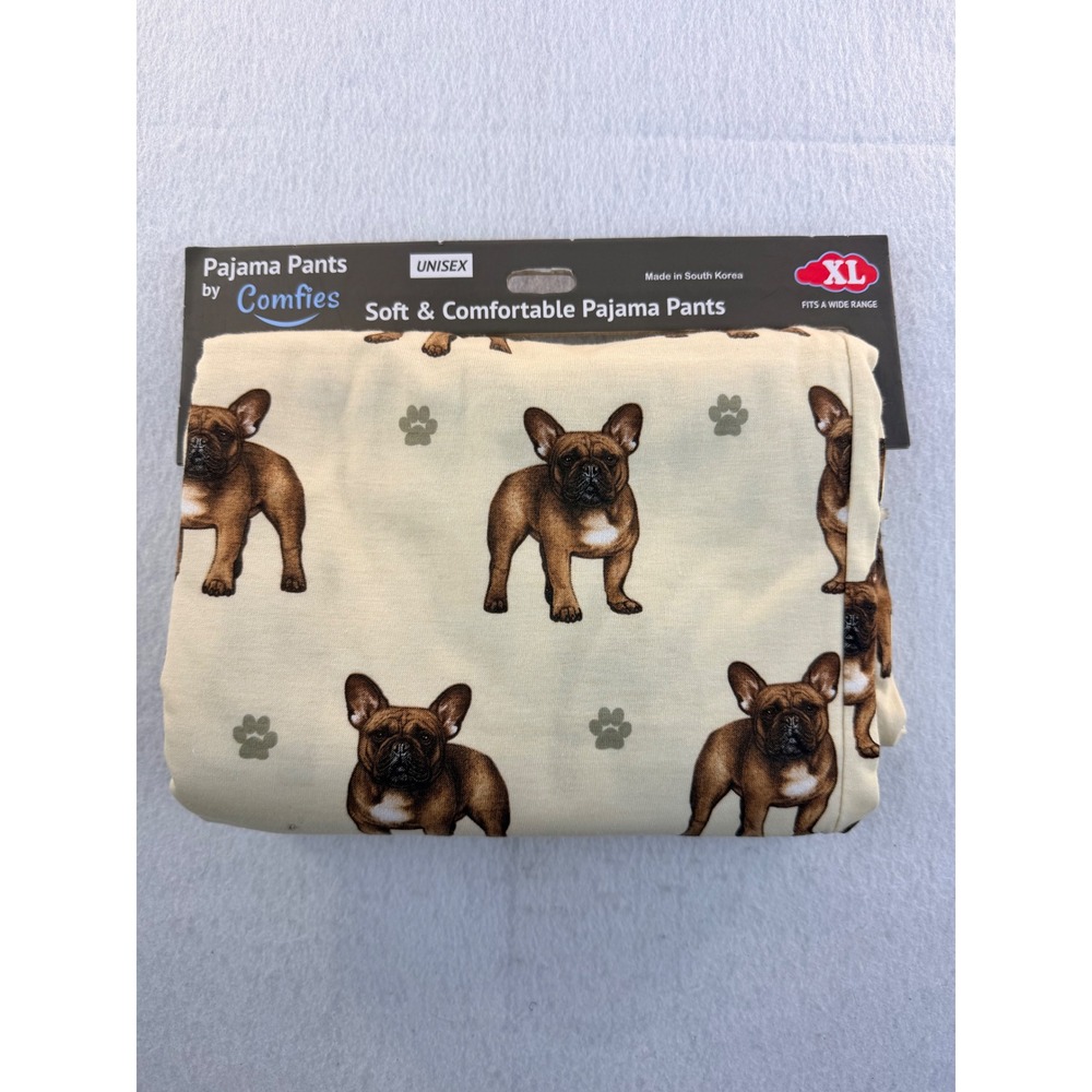 Comfies French Bulldog Pajama Pants Unisex XL Dog Print Lounge Pants NEW